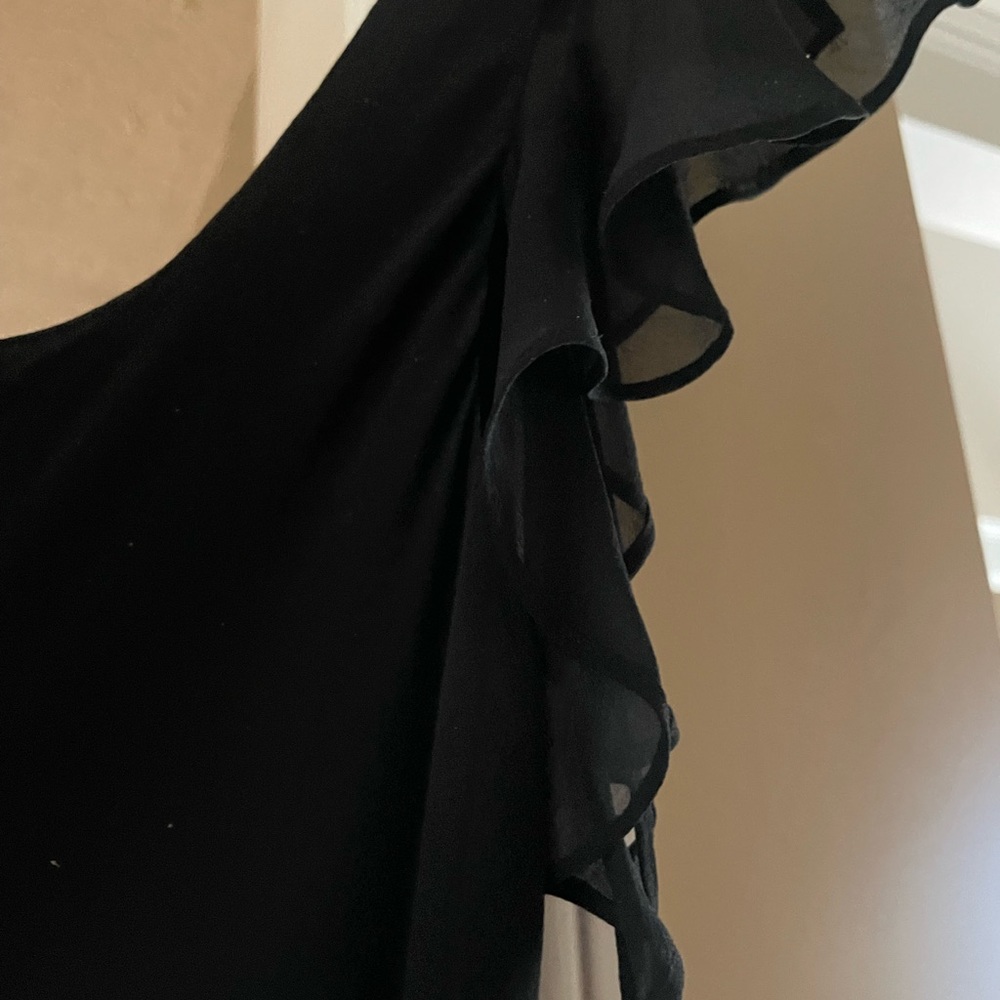 Vintage Black silk dress with handkerchief bottom